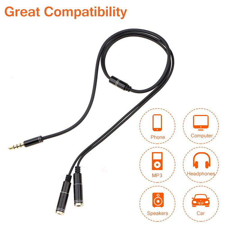 3.5mm Mic Y cep ses dağıtıcı k - Earphone Splitter Jack incelemesi ve fiyatı